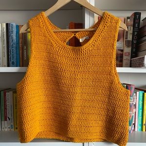 Yellow-Orange Crocheted Tank - Moth Size S